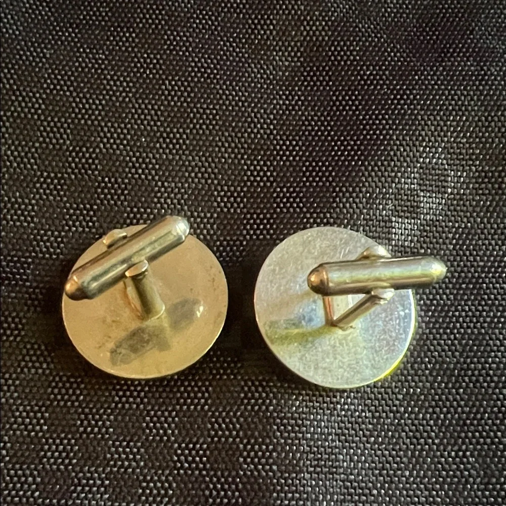 Vintage Gold and Cream Monogram Cufflinks